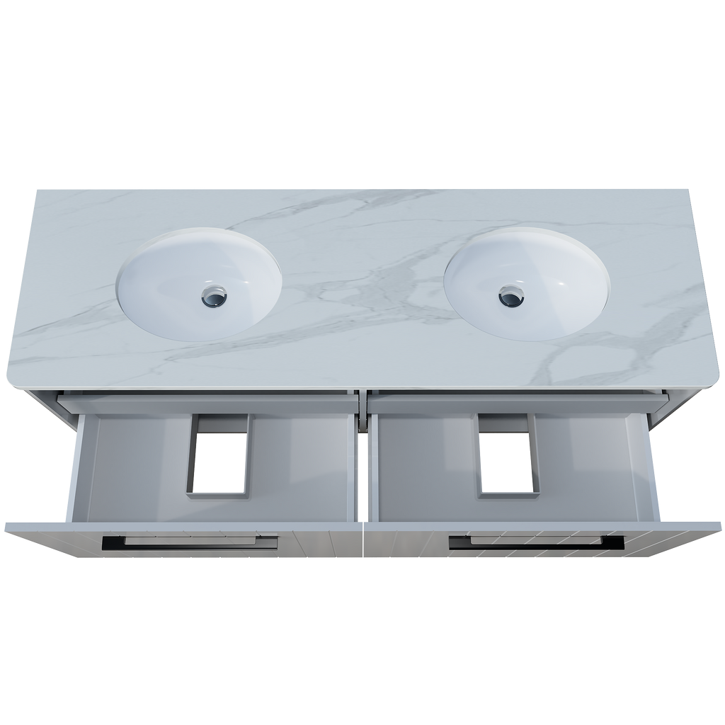 Vanity Wall Hung 1500 Double WG Basins SilkSurface UC Top