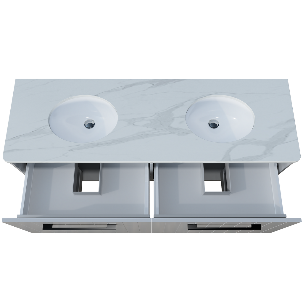 Vanity Wall Hung 1500 Double WG Basins SilkSurface UC Top