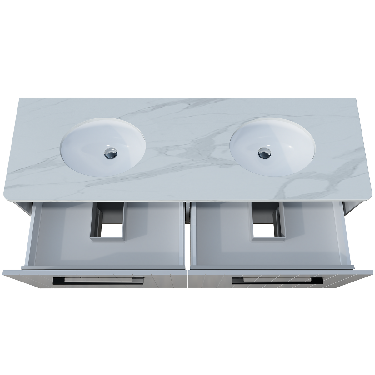 Vanity Wall Hung 1500 Double WG Basins SilkSurface UC Top