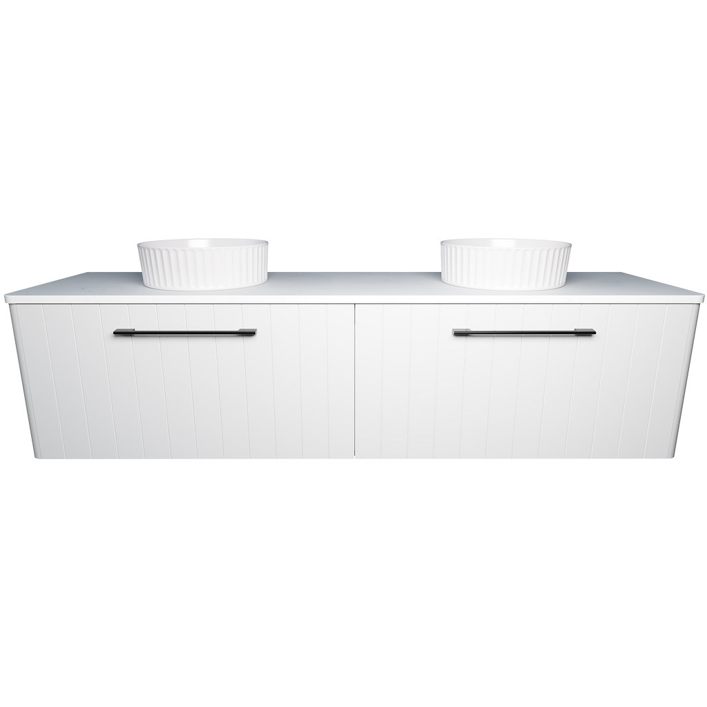 Vanity Wall Hung 1800 Double WG Basins SilkSurface AC Top
