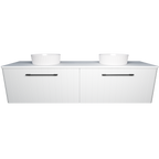 Vanity Wall Hung 1800 Double WG Basins SilkSurface AC Top