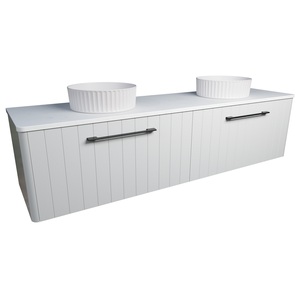Vanity Wall Hung 1800 Double WG Basins SilkSurface AC Top