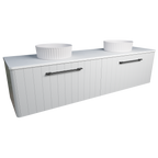 Vanity Wall Hung 1800 Double WG Basins SilkSurface AC Top