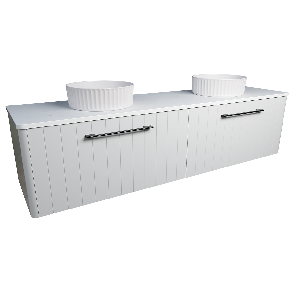 Vanity Wall Hung 1800 Double WG Basins SilkSurface AC Top