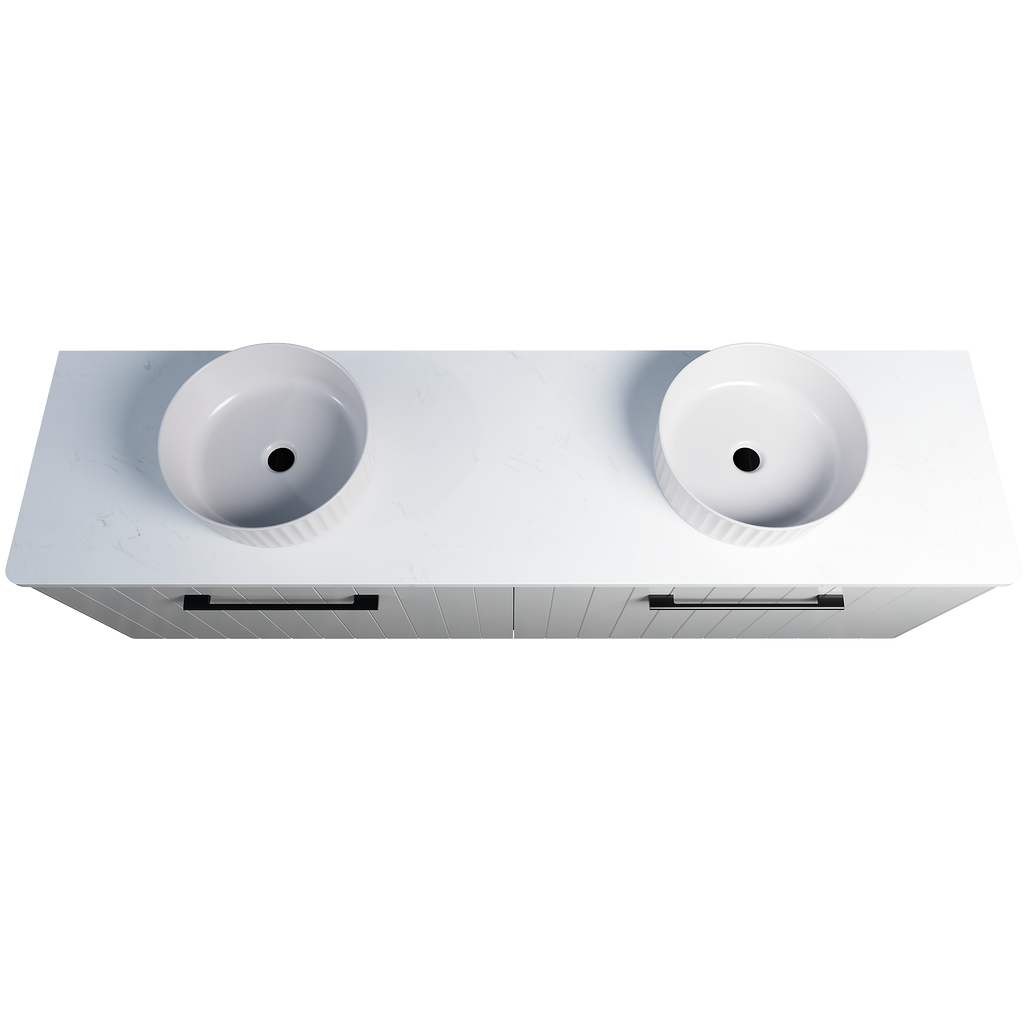 Vanity Wall Hung 1800 Double WG Basins SilkSurface AC Top