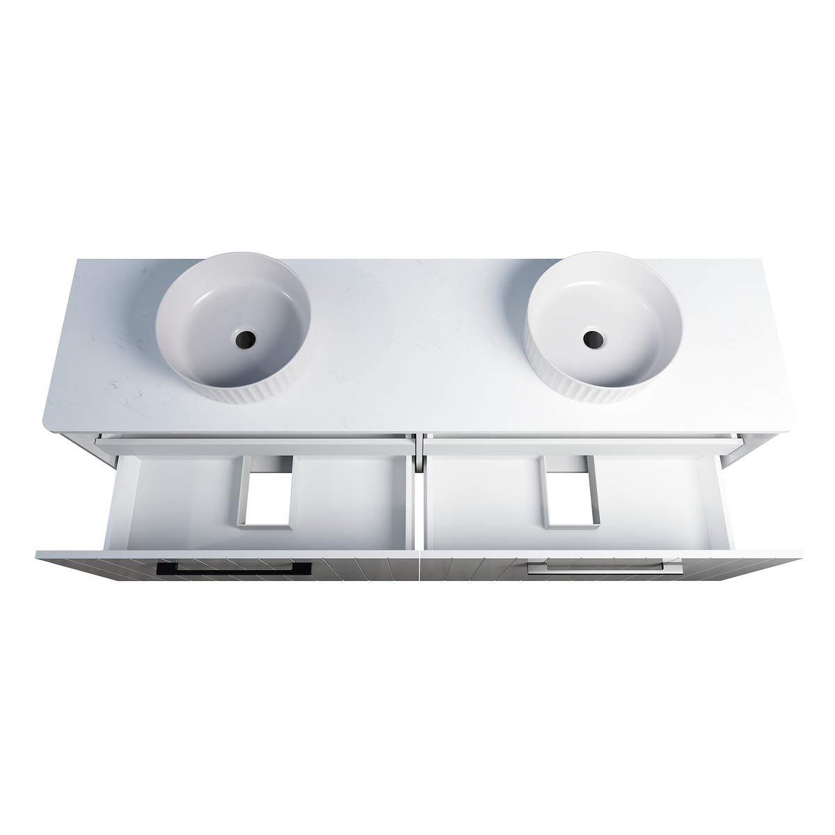 Vanity Wall Hung 1800 Double WG Basins SilkSurface AC Top