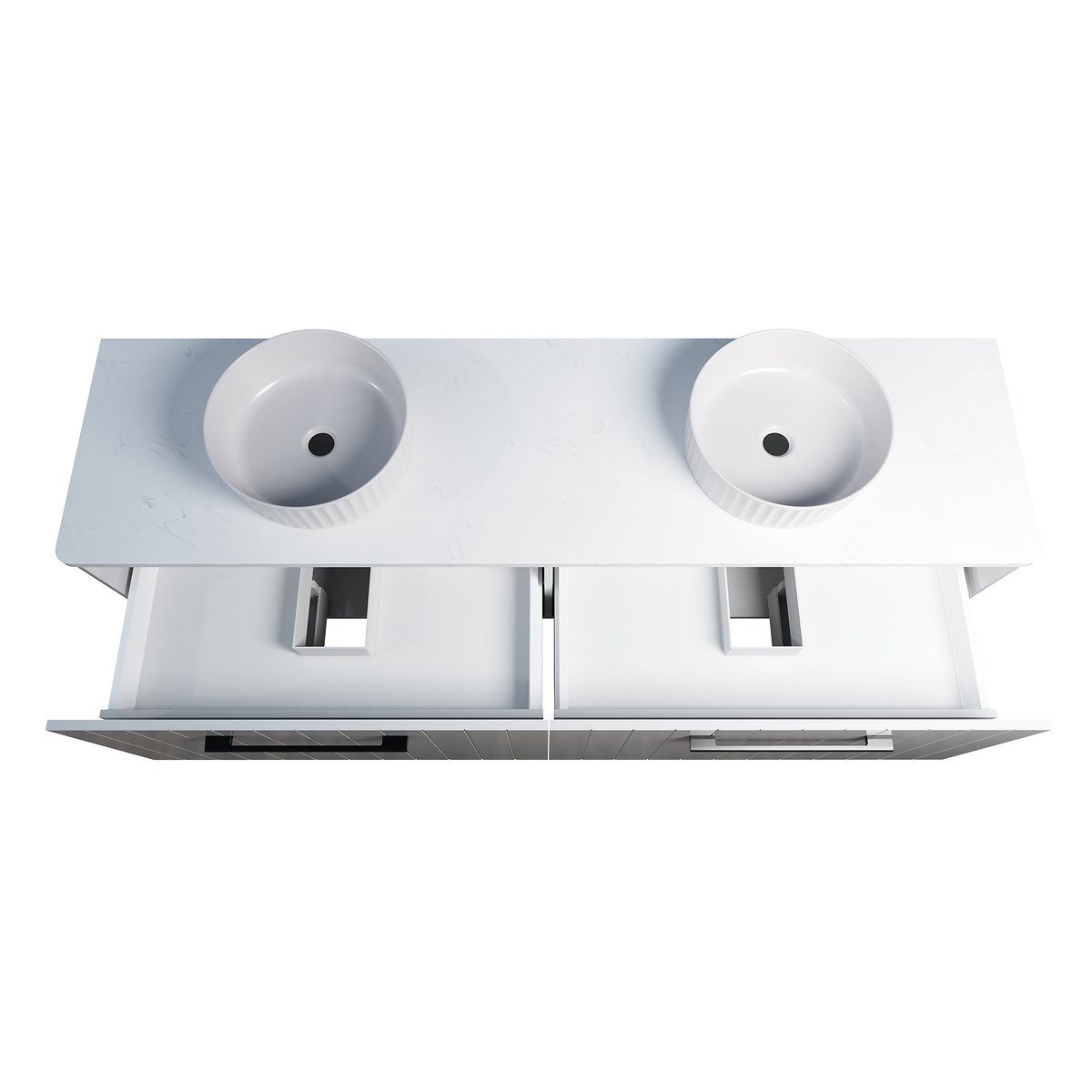 Vanity Wall Hung 1800 Double WG Basins SilkSurface AC Top