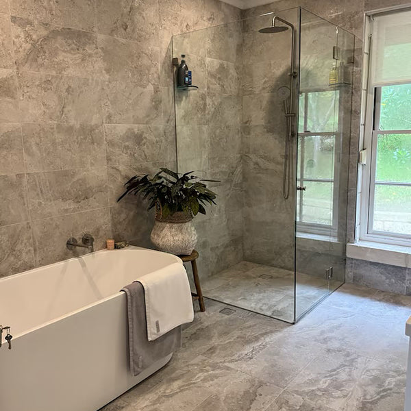 Travertine Tortora Structured Microtec Textured Tile - lifestyle view