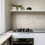 Travertine Carved Crema Embossed Matt Tile - lifestyle view