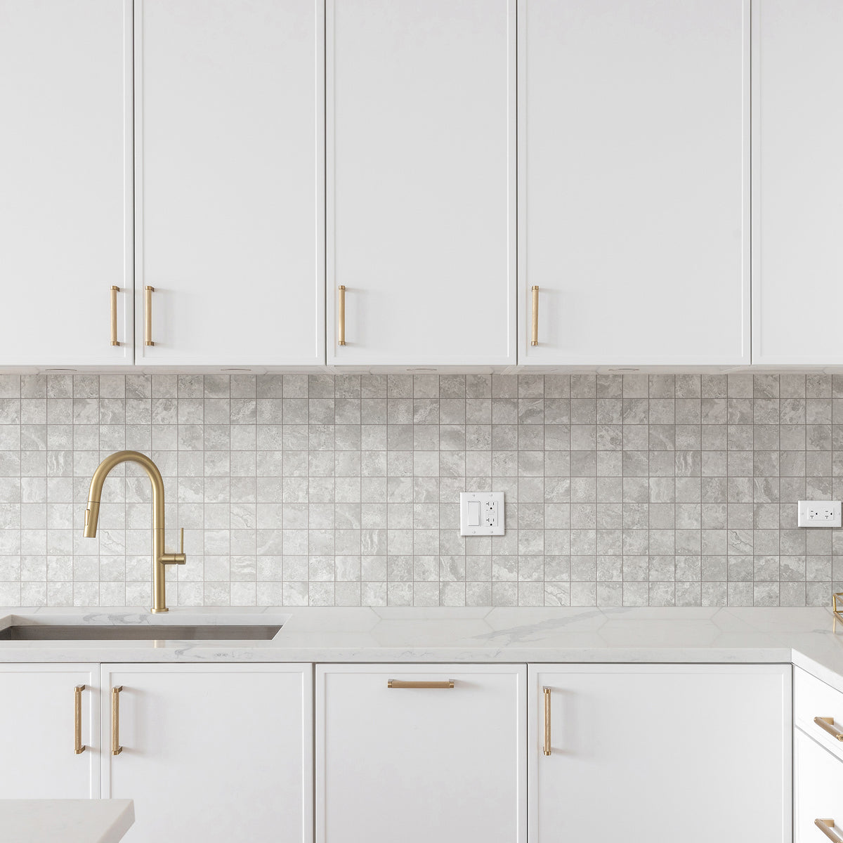 Travertine Tortora  Structured Microtec Textured Mosaic - lifestyle view