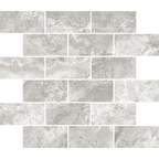 Pompeii Travertine Brick Tortora Structured HiLite Silk Tumbled Edge Mosaic