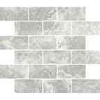 Travertine Brick Tortora Structured HiLite Silk Tumbled Edge Mosaic