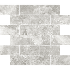Travertine Brick Tortora Structured HiLite Silk Tumbled Edge Mosaic