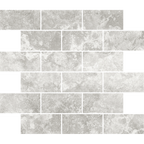 Travertine Brick Tortora Structured HiLite Silk Tumbled Edge Mosaic
