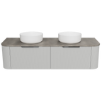 Vanity Wall Hung 1500 Double WG Basins SilkSurface AC Top