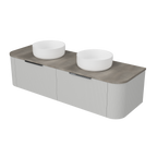 Vanity Wall Hung 1500 Double WG Basins SilkSurface AC Top