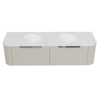 Vanity Wall Hung 1500 Double WG Basins SilkSurface UC Top