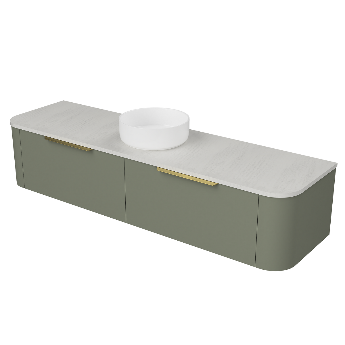 Vanity Wall Hung 1800 Centre WG Basin SilkSurface AC Top