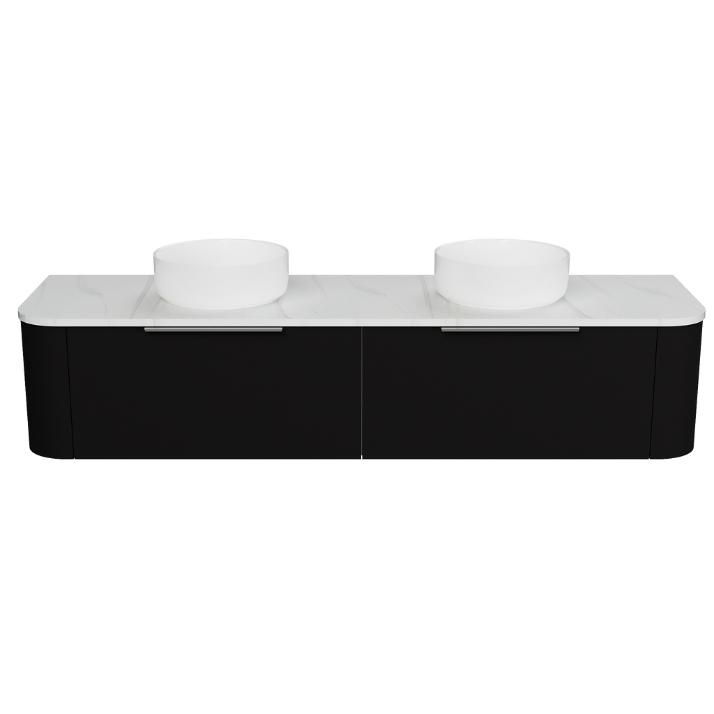 Vanity Wall Hung 1800 Double WG Basins SilkSurface AC Top