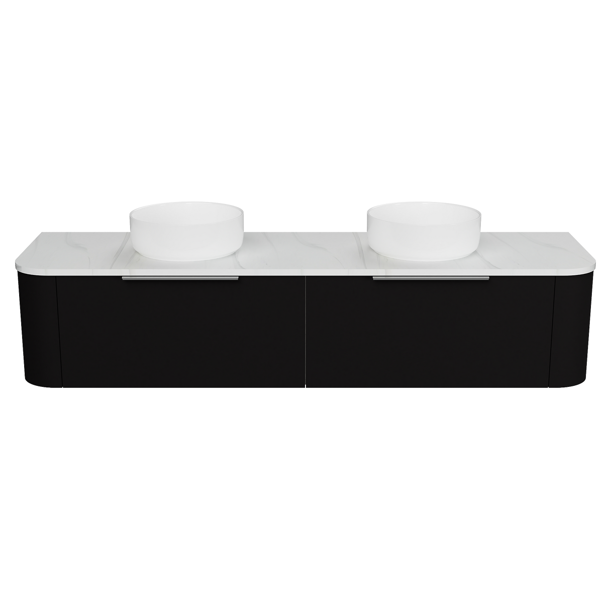 Vanity Wall Hung 1800 Double WG Basins SilkSurface AC Top