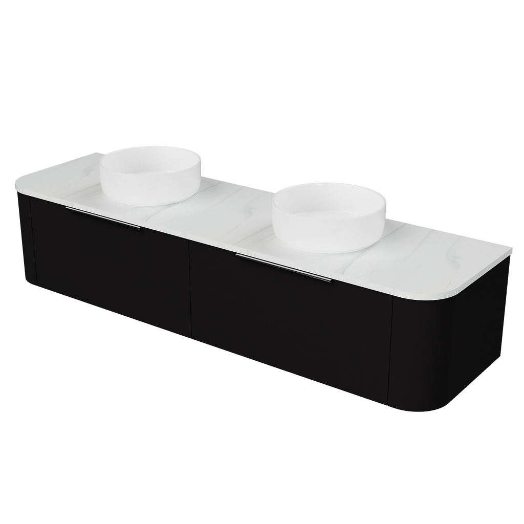 Vanity Wall Hung 1800 Double WG Basins SilkSurface AC Top