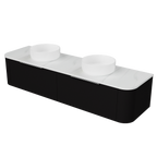 Vanity Wall Hung 1800 Double WG Basins SilkSurface AC Top