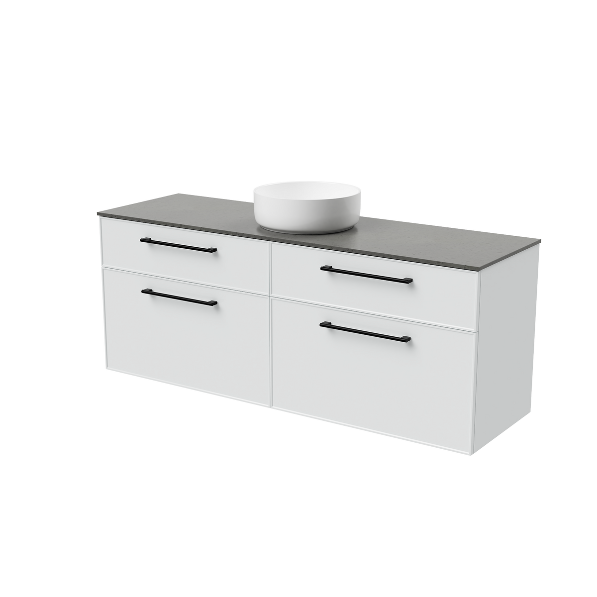 Vanity Wall Hung 1500 Centre WG Basin SilkSurface AC Top