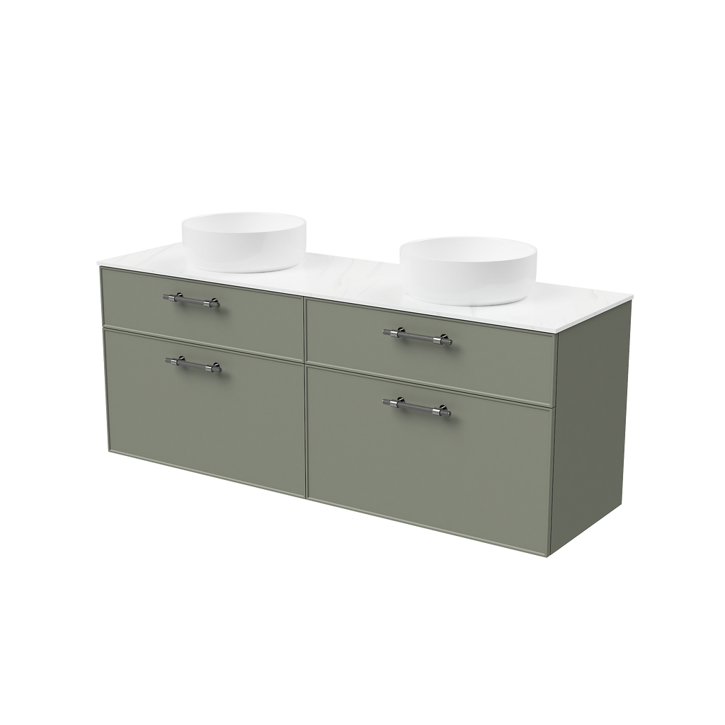 Vanity Wall Hung 1500 Double WG Basins SilkSurface AC Top