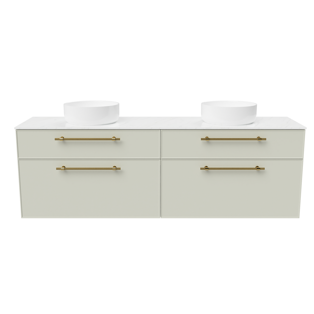 Vanity Wall Hung 1800 Double WG Basins SilkSurface AC Top