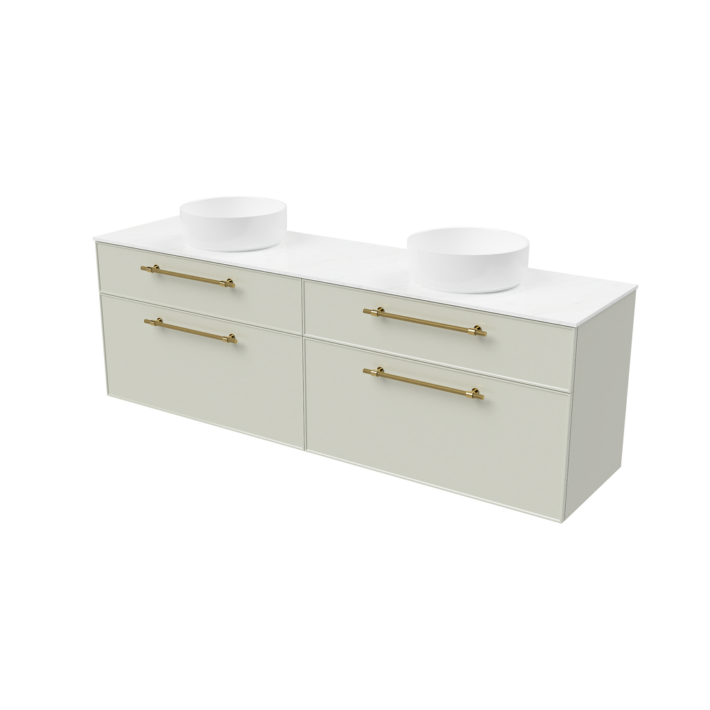 Vanity Wall Hung 1800 Double WG Basins SilkSurface AC Top