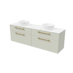 Vanity Wall Hung 1800 Double WG Basins SilkSurface AC Top