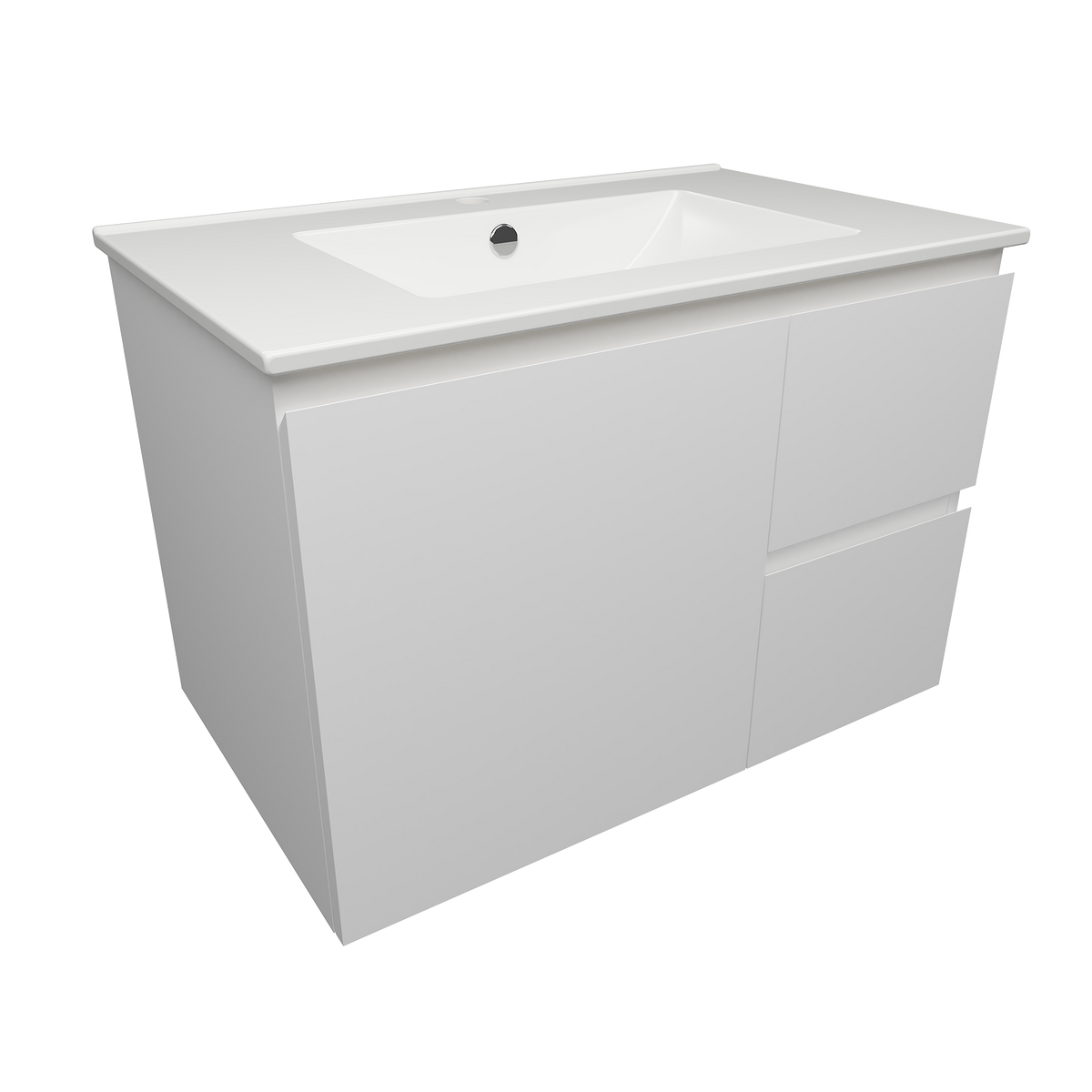 Vanity Wall Hung 750 White Satin Centre Bowl 1TH Alpha Top