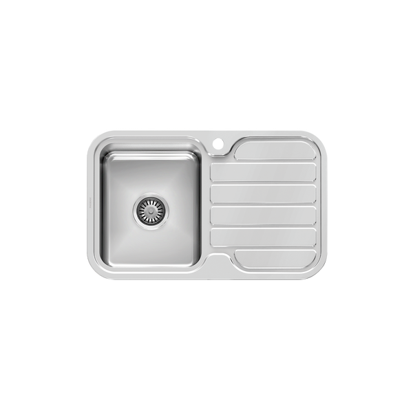 1000 Single L/H Bowl Sink W/-Drainer 1TH Stainless Steel