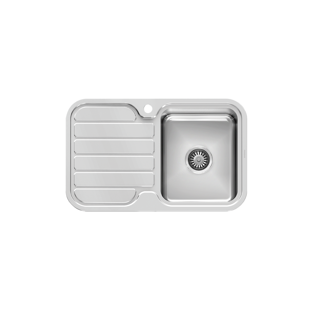 1000 Single R/H Bowl Sink W/-Drainer 1TH Stainless Steel