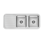 1000 Double Bowl Sink W/-Drainer NTH  Stainless Steel