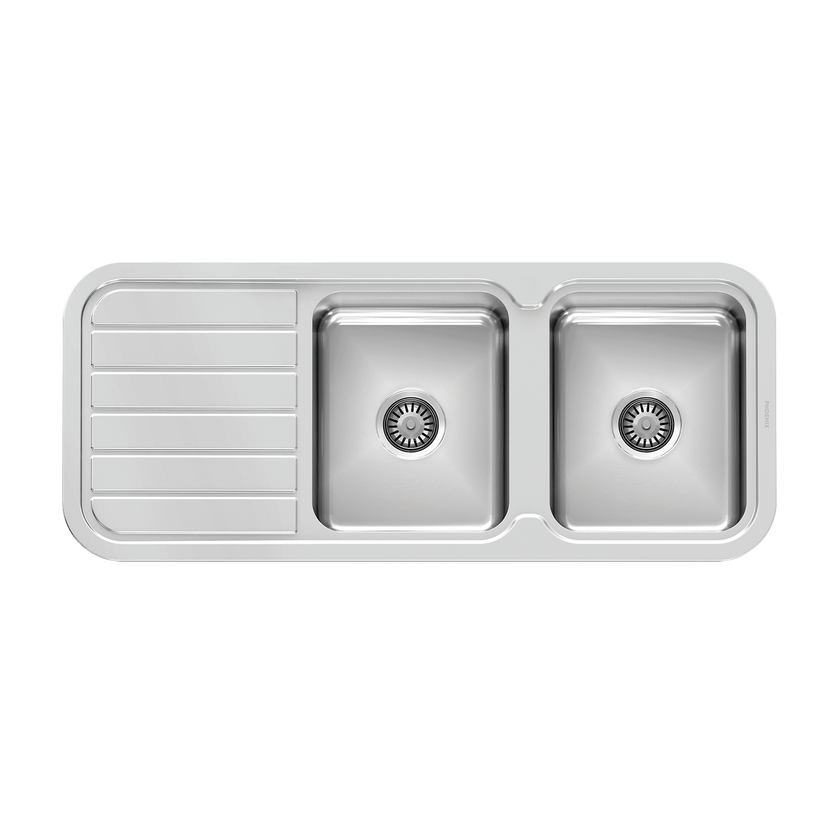 1000 Double Bowl Sink W/-Drainer NTH  Stainless Steel