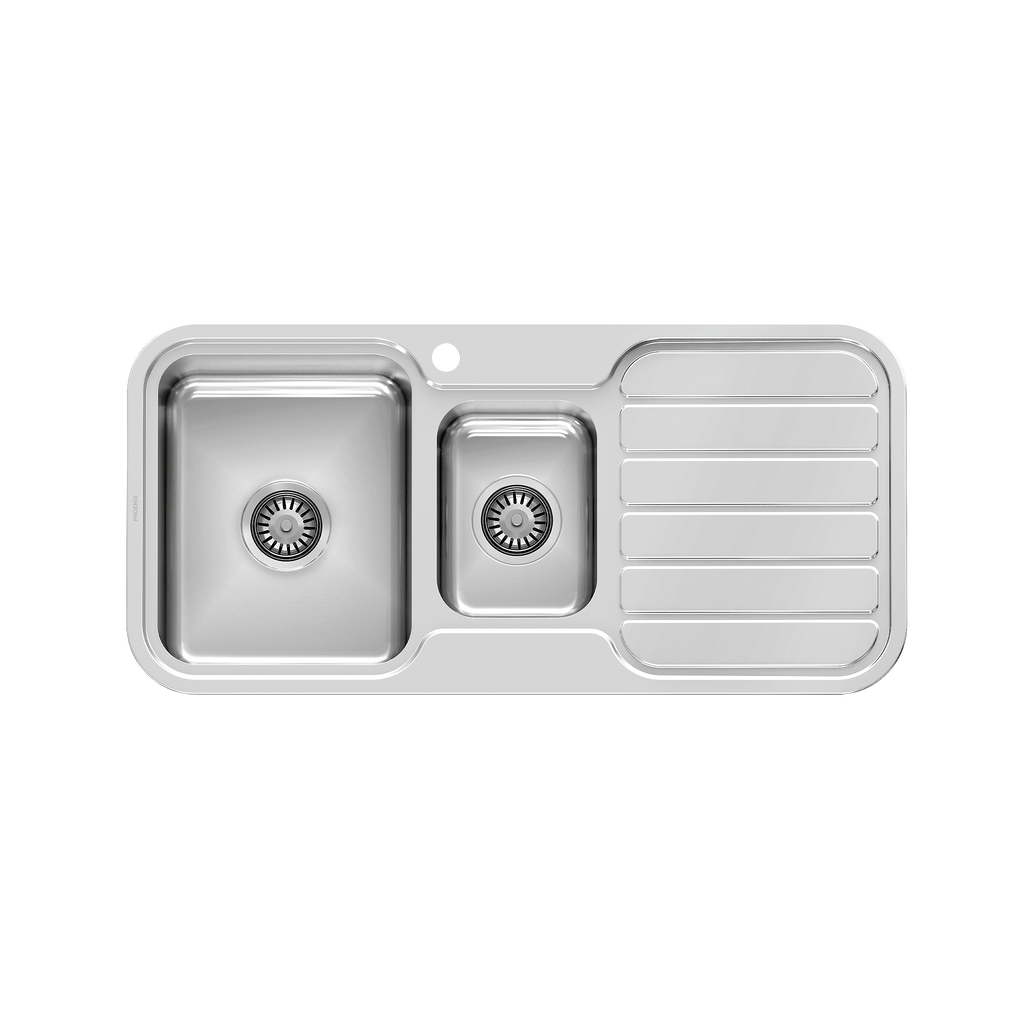 1000 1-1/3 L/H Bowl Sink W/-Drainer 1TH Stainless Steel