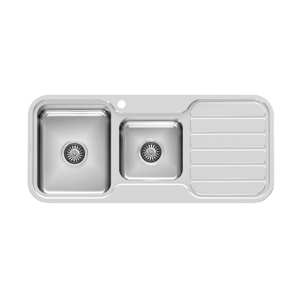 1000 1-3/4 L/H Bowl Sink W/-Drainer 1TH Stainless Steel