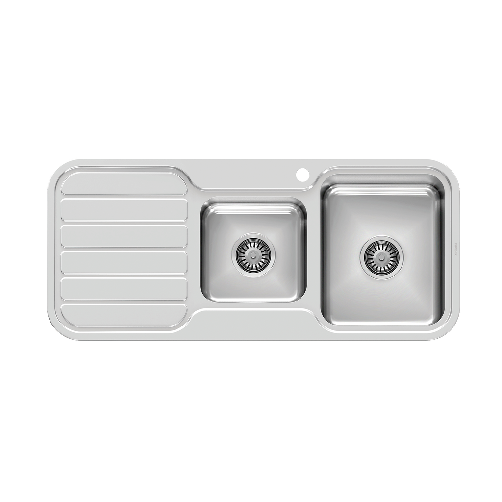 1000 1-3/4 R/H Bowl Sink W/-Drainer 1TH Stainless Steel