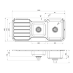 1000 1-3/4 R/H Bowl Sink W/-Drainer 1TH Stainless Steel