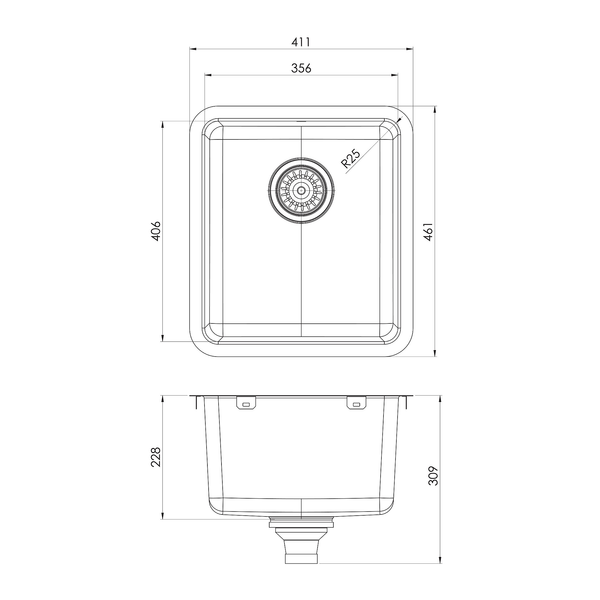 2000 Single Bowl Sink Stainless Steel