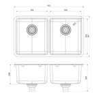 2000 Double Bowl Sink Stainless Steel