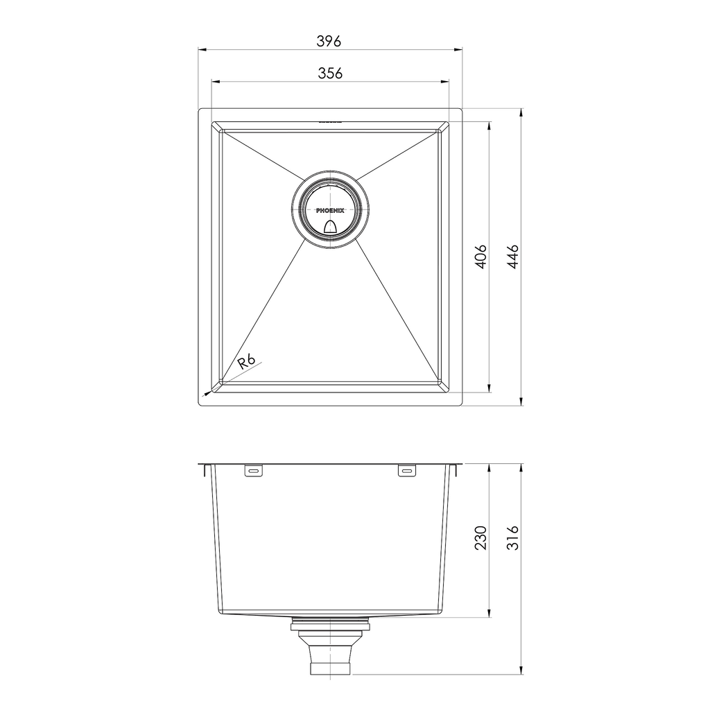 4000 Single Bowl Sink Brushed Black