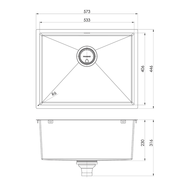 4000 Large Single Bowl Sink Brushed Black
