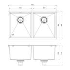 4000 Double Bowl Sink Brushed Black