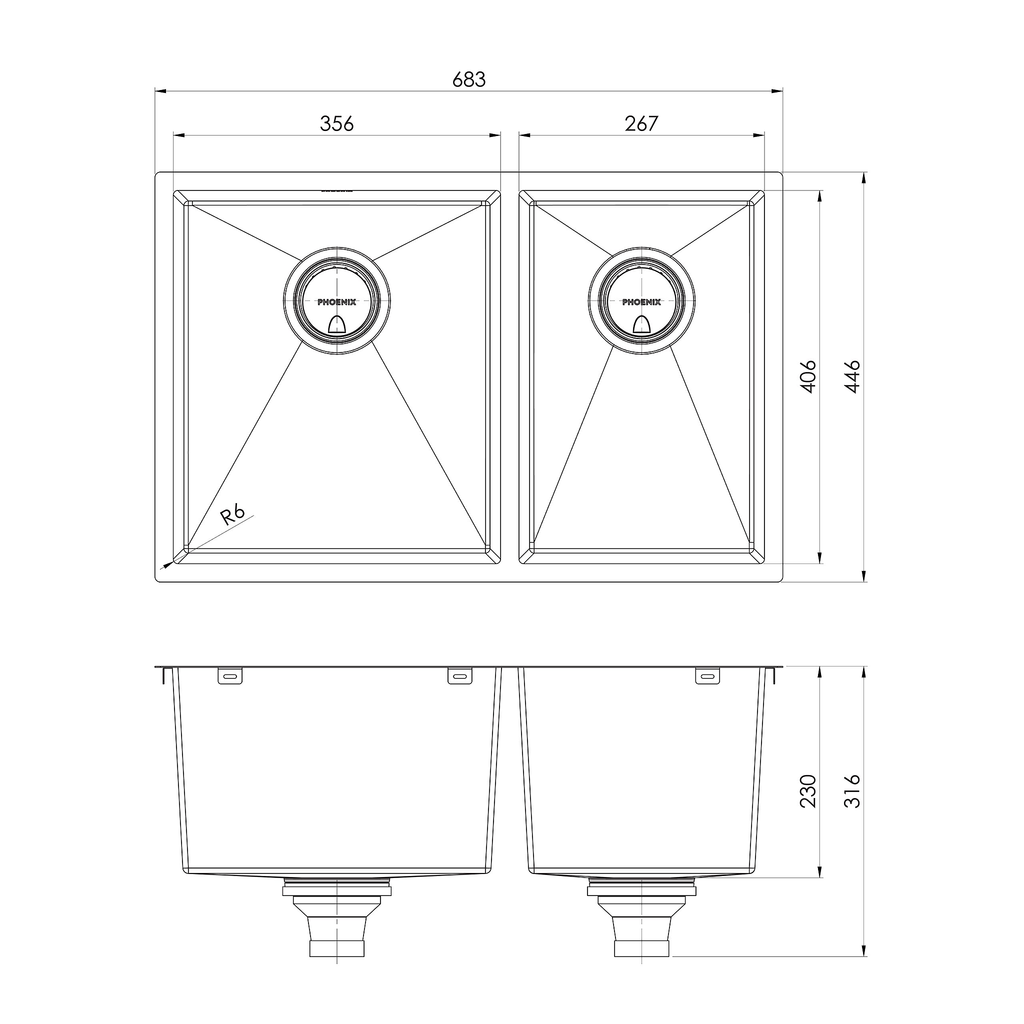 4000 1-3/4 L/H Bowl Sink Brushed Black