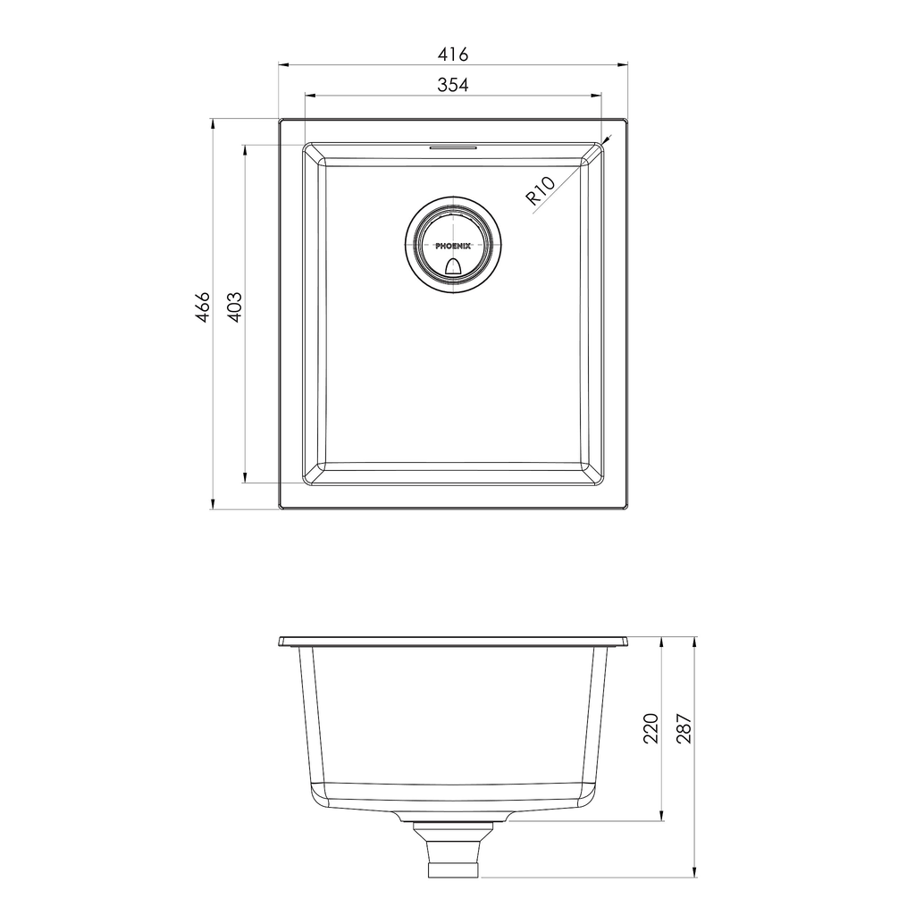 5000 Single Bowl Sink Matte Black Granite
