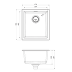 5000 Single Bowl Sink  Matte White Granite