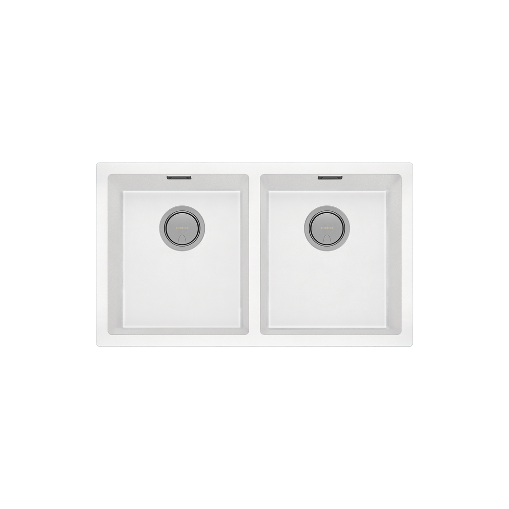 5000 Double Bowl Sink  Matte White Granite