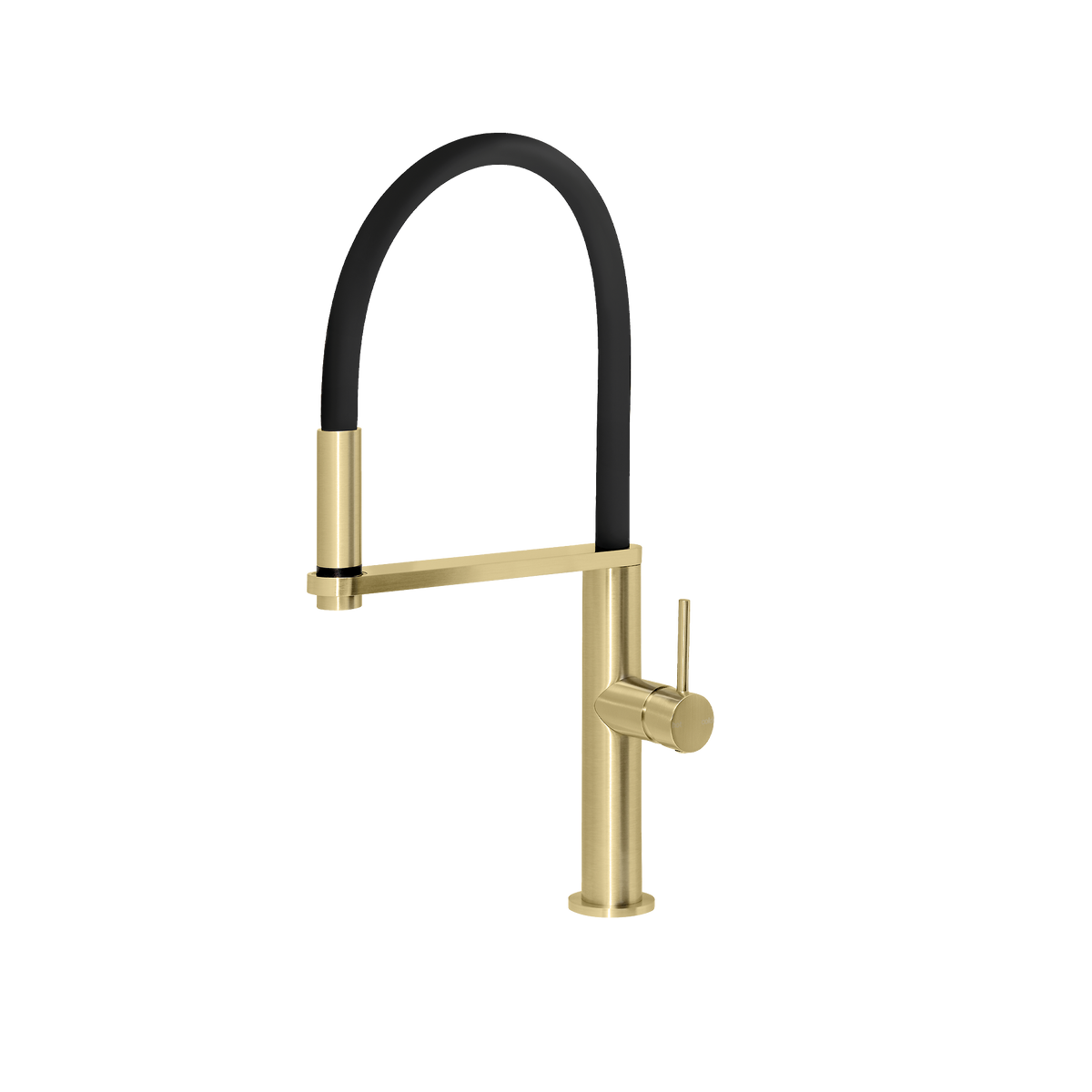 Flexible Hose Sink Mixer 210 Round Brushed Gold